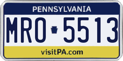PA license plate MRO5513