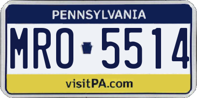 PA license plate MRO5514