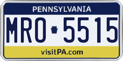 PA license plate MRO5515