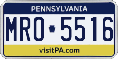 PA license plate MRO5516