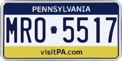 PA license plate MRO5517