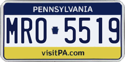 PA license plate MRO5519