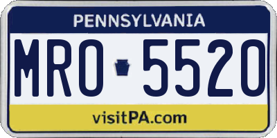 PA license plate MRO5520