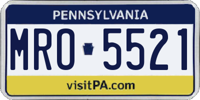 PA license plate MRO5521
