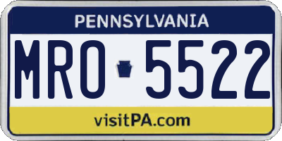 PA license plate MRO5522