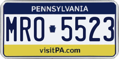 PA license plate MRO5523