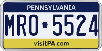 PA license plate MRO5524