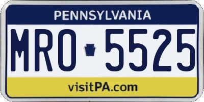 PA license plate MRO5525