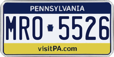 PA license plate MRO5526