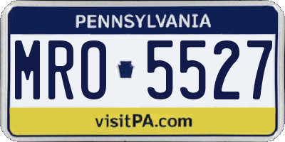 PA license plate MRO5527