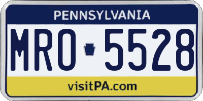 PA license plate MRO5528