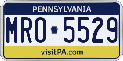 PA license plate MRO5529