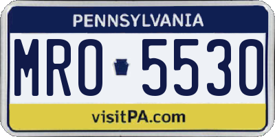 PA license plate MRO5530