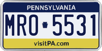 PA license plate MRO5531