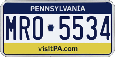 PA license plate MRO5534