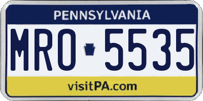 PA license plate MRO5535