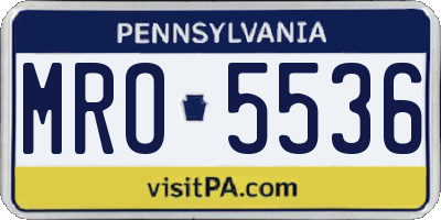 PA license plate MRO5536