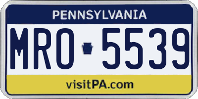PA license plate MRO5539