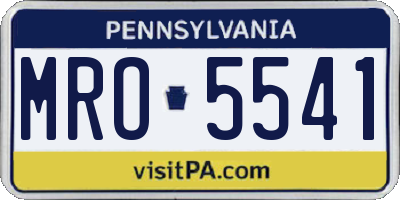 PA license plate MRO5541