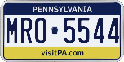 PA license plate MRO5544