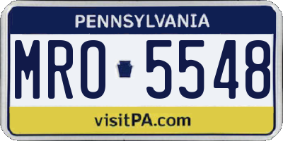 PA license plate MRO5548