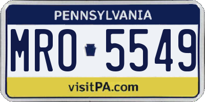 PA license plate MRO5549