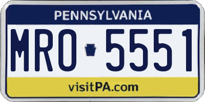 PA license plate MRO5551