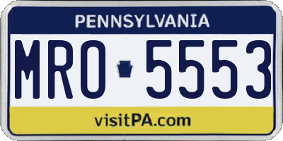 PA license plate MRO5553