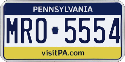 PA license plate MRO5554