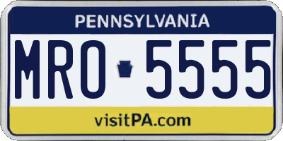 PA license plate MRO5555