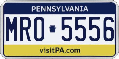 PA license plate MRO5556