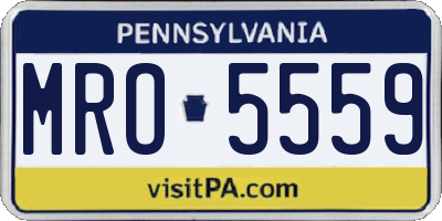 PA license plate MRO5559