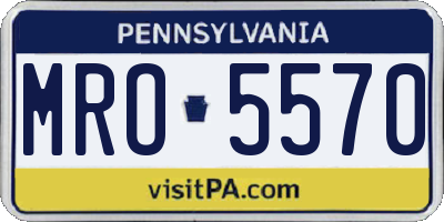 PA license plate MRO5570