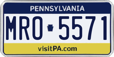 PA license plate MRO5571
