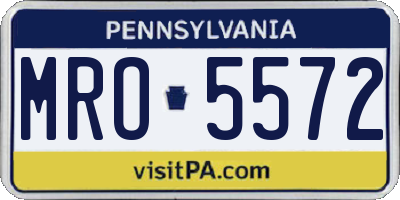 PA license plate MRO5572