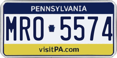 PA license plate MRO5574