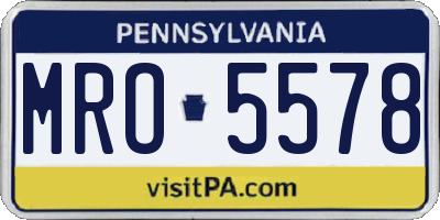 PA license plate MRO5578