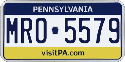 PA license plate MRO5579