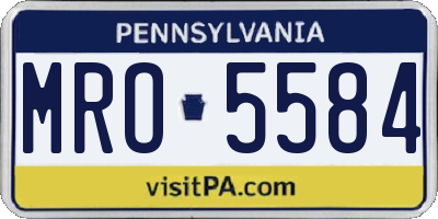 PA license plate MRO5584