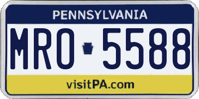 PA license plate MRO5588