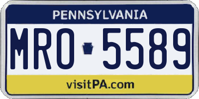 PA license plate MRO5589