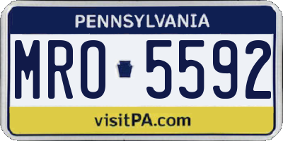 PA license plate MRO5592