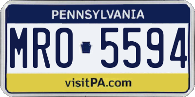 PA license plate MRO5594