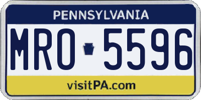 PA license plate MRO5596