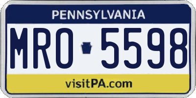 PA license plate MRO5598