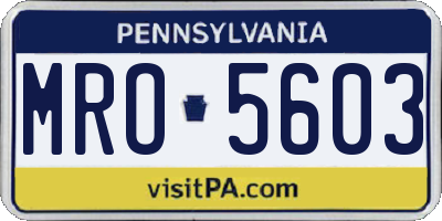 PA license plate MRO5603