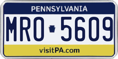 PA license plate MRO5609