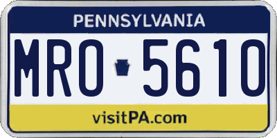 PA license plate MRO5610