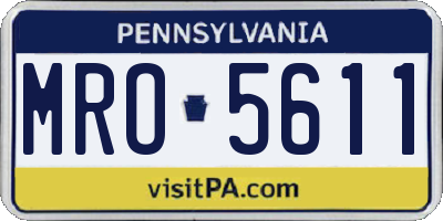 PA license plate MRO5611