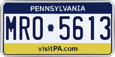 PA license plate MRO5613